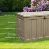 imageYITAHOME 80 Gallon Outdoor Storage Box Large Water Resistant Resin Deck Box Indoor Outdoor Lockable Storage Container for Patio Garden Cushions Tools Equipment Dark BrownTaupe