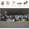 imageYITAHOME 80 Gallon Outdoor Storage Box Large Water Resistant Resin Deck Box Indoor Outdoor Lockable Storage Container for Patio Garden Cushions Tools Equipment Dark BrownTaupe