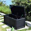 imageYITAHOME 80 Gallon Outdoor Storage Box Large Water Resistant Resin Deck Box Indoor Outdoor Lockable Storage Container for Patio Garden Cushions Tools Equipment Dark BrownBlack