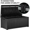 imageYITAHOME 80 Gallon Outdoor Storage Box Large Water Resistant Resin Deck Box Indoor Outdoor Lockable Storage Container for Patio Garden Cushions Tools Equipment Dark BrownBlack