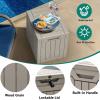 imageYITAHOME 80 Gallon Outdoor Storage Box Large Water Resistant Resin Deck Box Indoor Outdoor Lockable Storage Container for Patio Garden Cushions Tools Equipment Dark BrownTaupe