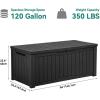 imageYITAHOME 80 Gallon Outdoor Storage Box Large Water Resistant Resin Deck Box Indoor Outdoor Lockable Storage Container for Patio Garden Cushions Tools Equipment Dark BrownBlack
