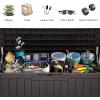 imageYITAHOME 80 Gallon Outdoor Storage Box Large Water Resistant Resin Deck Box Indoor Outdoor Lockable Storage Container for Patio Garden Cushions Tools Equipment Dark BrownDark Brown