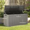 imageYITAHOME 80 Gallon Outdoor Storage Box Large Water Resistant Resin Deck Box Indoor Outdoor Lockable Storage Container for Patio Garden Cushions Tools Equipment Dark BrownTaupe
