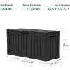 imageYITAHOME 80 Gallon Outdoor Storage Box Large Water Resistant Resin Deck Box Indoor Outdoor Lockable Storage Container for Patio Garden Cushions Tools Equipment Dark BrownBlack