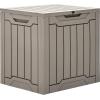 imageYITAHOME 80 Gallon Outdoor Storage Box Large Water Resistant Resin Deck Box Indoor Outdoor Lockable Storage Container for Patio Garden Cushions Tools Equipment Dark BrownTaupe