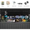 imageYITAHOME 80 Gallon Outdoor Storage Box Large Water Resistant Resin Deck Box Indoor Outdoor Lockable Storage Container for Patio Garden Cushions Tools Equipment Dark BrownDark Gray
