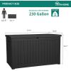 imageYITAHOME 80 Gallon Outdoor Storage Box Large Water Resistant Resin Deck Box Indoor Outdoor Lockable Storage Container for Patio Garden Cushions Tools Equipment Dark BrownBlack