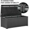 imageYITAHOME 80 Gallon Outdoor Storage Box Large Water Resistant Resin Deck Box Indoor Outdoor Lockable Storage Container for Patio Garden Cushions Tools Equipment Dark BrownDark Grey