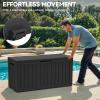 imageYITAHOME 80 Gallon Outdoor Storage Box Large Water Resistant Resin Deck Box Indoor Outdoor Lockable Storage Container for Patio Garden Cushions Tools Equipment Dark BrownBlack