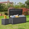 imageYITAHOME 80 Gallon Outdoor Storage Box Large Water Resistant Resin Deck Box Indoor Outdoor Lockable Storage Container for Patio Garden Cushions Tools Equipment Dark BrownDark Grey