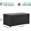 imageYITAHOME 80 Gallon Outdoor Storage Box Large Water Resistant Resin Deck Box Indoor Outdoor Lockable Storage Container for Patio Garden Cushions Tools Equipment Dark BrownBlack