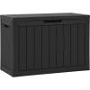 imageYITAHOME 80 Gallon Outdoor Storage Box Large Water Resistant Resin Deck Box Indoor Outdoor Lockable Storage Container for Patio Garden Cushions Tools Equipment Dark BrownBlack
