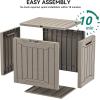 imageYITAHOME 80 Gallon Outdoor Storage Box Large Water Resistant Resin Deck Box Indoor Outdoor Lockable Storage Container for Patio Garden Cushions Tools Equipment Dark BrownTaupe