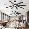 imageYITAHOME 80 Inch Industrial Ceiling Fan with Light and Remote Large Ceiling Fan with 8 Blades 3 Downrods 6 Speed 3 LED Colors Home or Commercial Ceiling Fans for Porch Garage Shop Black