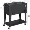 imageYITAHOME 80 Quart Patio Cooler Cart with Bottle Opener Drainage Portable Rolling Beverage Cart for Pool Deck Party CookoutsBlack