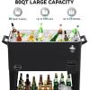 imageYITAHOME 80 Quart Patio Cooler Cart with Bottle Opener Drainage Portable Rolling Beverage Cart for Pool Deck Party CookoutsBlack