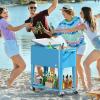 imageYITAHOME 80 Quart Patio Cooler Cart with Bottle Opener Drainage Portable Rolling Beverage Cart for Pool Deck Party CookoutsBlue