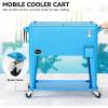 imageYITAHOME 80 Quart Patio Cooler Cart with Bottle Opener Drainage Portable Rolling Beverage Cart for Pool Deck Party CookoutsBlue