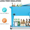 imageYITAHOME 80 Quart Patio Cooler Cart with Bottle Opener Drainage Portable Rolling Beverage Cart for Pool Deck Party CookoutsBlue