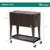 imageYITAHOME 80 Quart Patio Cooler Cart with Bottle Opener Drainage Portable Rolling Beverage Cart for Pool Deck Party CookoutsBrown