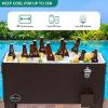imageYITAHOME 80 Quart Patio Cooler Cart with Bottle Opener Drainage Portable Rolling Beverage Cart for Pool Deck Party CookoutsBrown