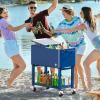 imageYITAHOME 80 Quart Patio Cooler Cart with Bottle Opener Drainage Portable Rolling Beverage Cart for Pool Deck Party CookoutsNavy