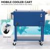 imageYITAHOME 80 Quart Patio Cooler Cart with Bottle Opener Drainage Portable Rolling Beverage Cart for Pool Deck Party CookoutsNavy