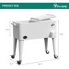 imageYITAHOME 80 Quart Patio Cooler Cart with Bottle Opener Drainage Portable Rolling Beverage Cart for Pool Deck Party CookoutsWhite
