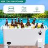 imageYITAHOME 80 Quart Patio Cooler Cart with Bottle Opener Drainage Portable Rolling Beverage Cart for Pool Deck Party CookoutsWhite