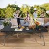 imageYITAHOME 8FT Folding Tables Heavy Duty Folding Table with Carrying Handle Plastic Fold up Table for Outdoor Camping Picnic PartiesIndoor Events BlackBlack