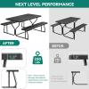 imageYITAHOME 8FT Folding Tables Heavy Duty Folding Table with Carrying Handle Plastic Fold up Table for Outdoor Camping Picnic PartiesIndoor Events BlackBlack