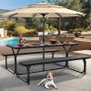 imageYITAHOME 8FT Folding Tables Heavy Duty Folding Table with Carrying Handle Plastic Fold up Table for Outdoor Camping Picnic PartiesIndoor Events BlackBlack