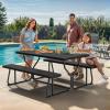imageYITAHOME 8FT Folding Tables Heavy Duty Folding Table with Carrying Handle Plastic Fold up Table for Outdoor Camping Picnic PartiesIndoor Events BlackBlack