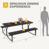 imageYITAHOME 8FT Folding Tables Heavy Duty Folding Table with Carrying Handle Plastic Fold up Table for Outdoor Camping Picnic PartiesIndoor Events BlackBlack
