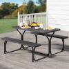 imageYITAHOME 8FT Folding Tables Heavy Duty Folding Table with Carrying Handle Plastic Fold up Table for Outdoor Camping Picnic PartiesIndoor Events BlackBlack