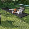 imageYITAHOME 8FT Folding Tables Heavy Duty Folding Table with Carrying Handle Plastic Fold up Table for Outdoor Camping Picnic PartiesIndoor Events BlackBlack