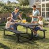 imageYITAHOME 8FT Folding Tables Heavy Duty Folding Table with Carrying Handle Plastic Fold up Table for Outdoor Camping Picnic PartiesIndoor Events BlackBlack
