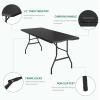 imageYITAHOME 8FT Folding Tables Heavy Duty Folding Table with Carrying Handle Plastic Fold up Table for Outdoor Camping Picnic PartiesIndoor Events BlackBlack