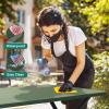 imageYITAHOME 8FT Folding Tables Heavy Duty Folding Table with Carrying Handle Plastic Fold up Table for Outdoor Camping Picnic PartiesIndoor Events BlackGreen
