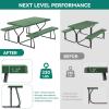 imageYITAHOME 8FT Folding Tables Heavy Duty Folding Table with Carrying Handle Plastic Fold up Table for Outdoor Camping Picnic PartiesIndoor Events BlackGreen