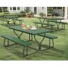 imageYITAHOME 8FT Folding Tables Heavy Duty Folding Table with Carrying Handle Plastic Fold up Table for Outdoor Camping Picnic PartiesIndoor Events BlackGreen