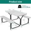 imageYITAHOME 8FT Folding Tables Heavy Duty Folding Table with Carrying Handle Plastic Fold up Table for Outdoor Camping Picnic PartiesIndoor Events BlackLight Gray