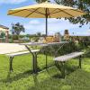imageYITAHOME 8FT Folding Tables Heavy Duty Folding Table with Carrying Handle Plastic Fold up Table for Outdoor Camping Picnic PartiesIndoor Events BlackLight Gray