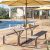 imageYITAHOME 8FT Folding Tables Heavy Duty Folding Table with Carrying Handle Plastic Fold up Table for Outdoor Camping Picnic PartiesIndoor Events BlackLight Brown