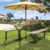 imageYITAHOME 8FT Folding Tables Heavy Duty Folding Table with Carrying Handle Plastic Fold up Table for Outdoor Camping Picnic PartiesIndoor Events BlackLight Brown