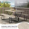 imageYITAHOME 8FT Folding Tables Heavy Duty Folding Table with Carrying Handle Plastic Fold up Table for Outdoor Camping Picnic PartiesIndoor Events BlackLight Brown