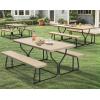imageYITAHOME 8FT Folding Tables Heavy Duty Folding Table with Carrying Handle Plastic Fold up Table for Outdoor Camping Picnic PartiesIndoor Events BlackLight Brown