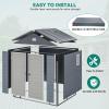imageYITAHOME 8x62FT Resin Storage Unit sans Flooring AllWeather Plastic Shed with Window Vents and Secured Doors Outdoor Plastic Tool Cabin for Poolside Lawn Backyard Patio Dark Gray