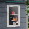 imageYITAHOME 8x62FT Resin Storage Unit sans Flooring AllWeather Plastic Shed with Window Vents and Secured Doors Outdoor Plastic Tool Cabin for Poolside Lawn Backyard Patio Dark Gray